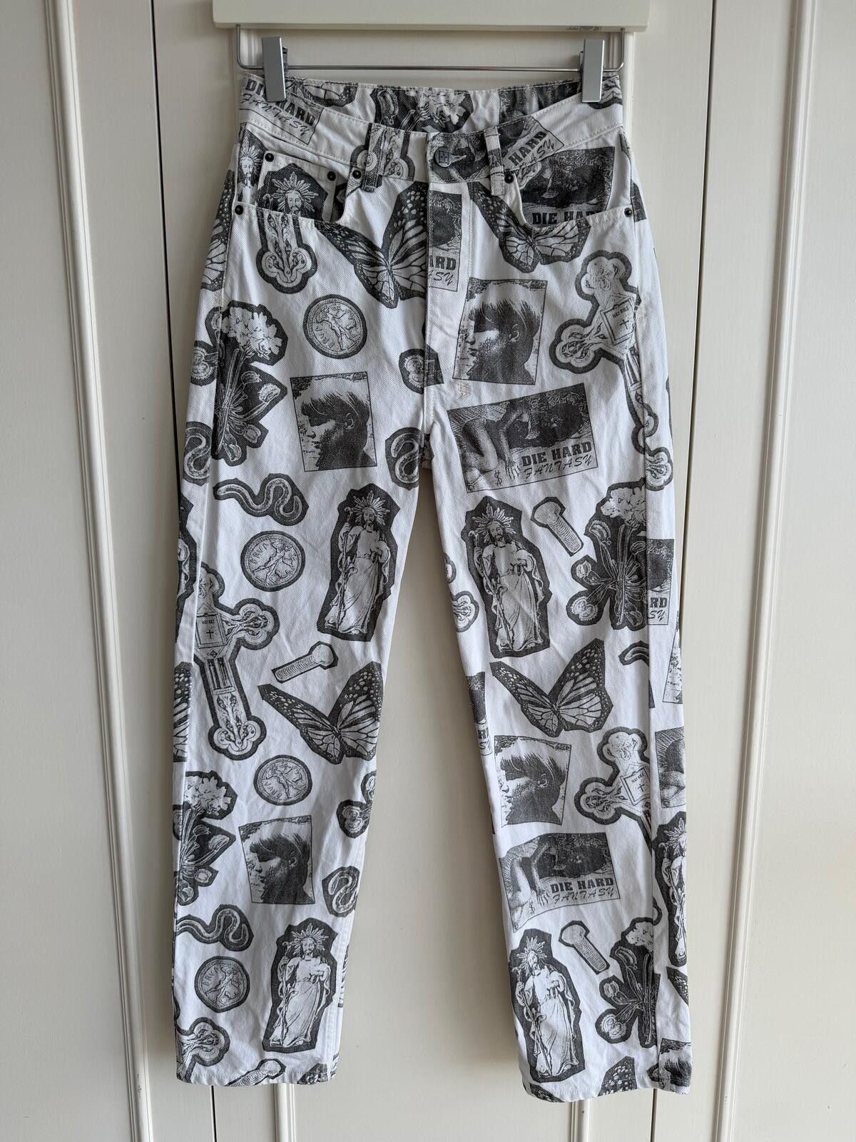 Ksubi new ksubi womens denim jeans nine o white cross print 26 8 Size 26" / US 2 / IT 38 - 1 Thumbnail