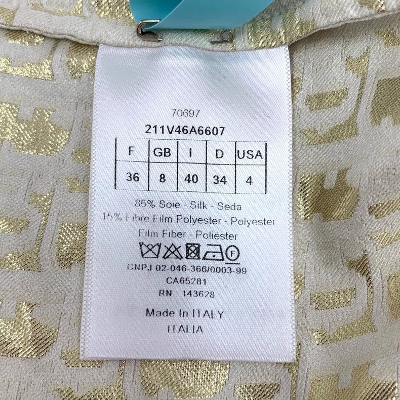 Dior Dior Gold logo jacquand full print mulberry silk lapel sin Size XS / US 0-2 / IT 36-38 - 6 Thumbnail