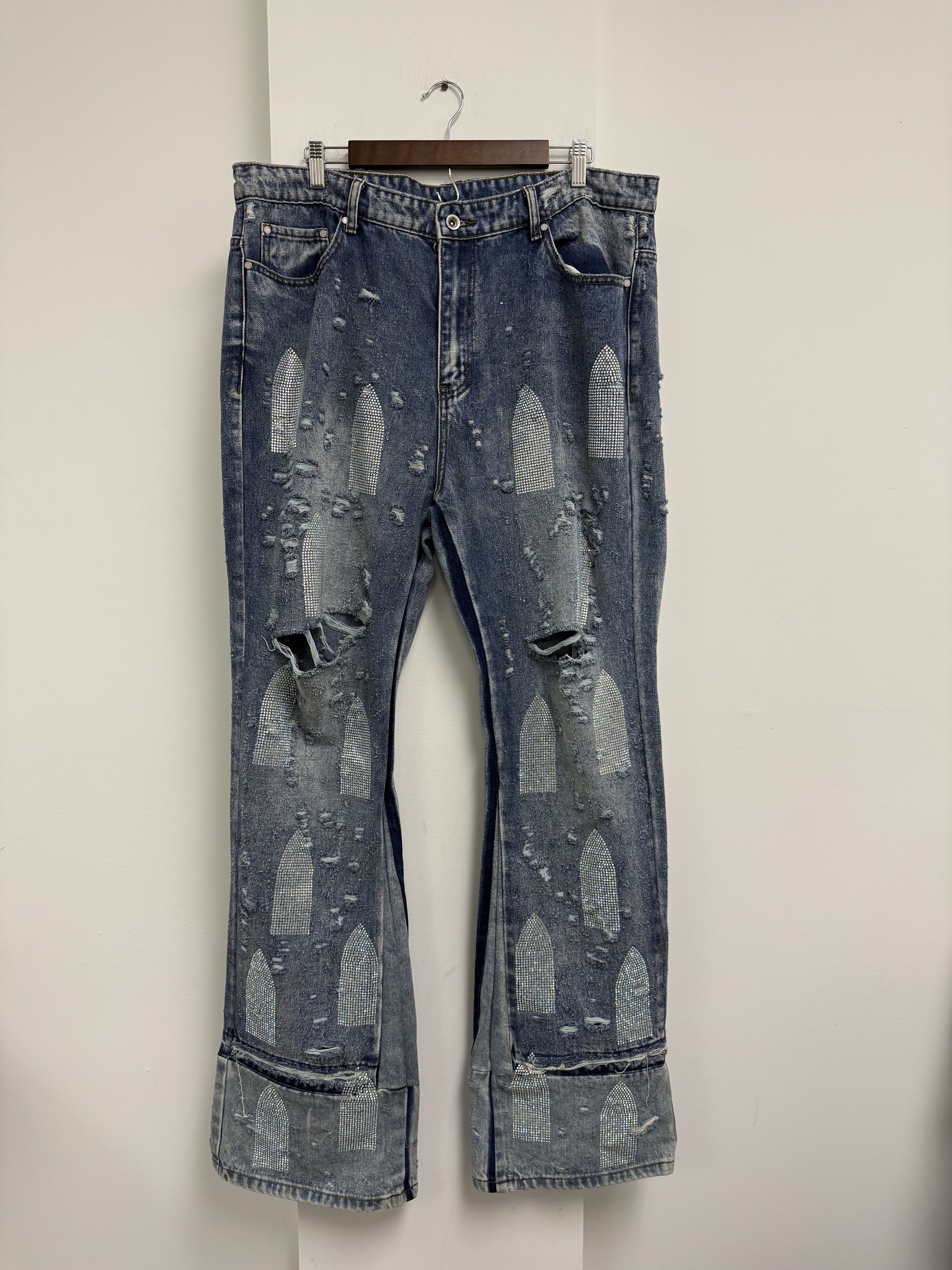 Who Decides War Who Decides War Rhinestone jeans Size US 38 / EU 54 - 1 Thumbnail