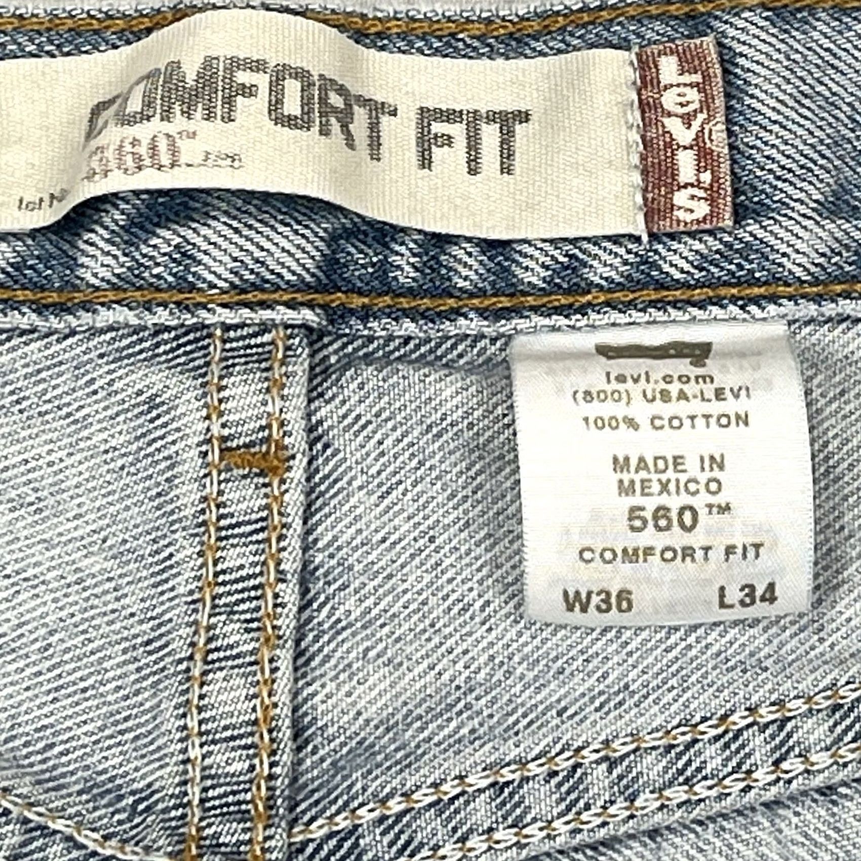 Levi's Vintage Levi'S 560 Loose Fit Straight Leg Jeans - Blue - Medium Wash 36x34 Size US 36 / EU 52 - 3 Thumbnail