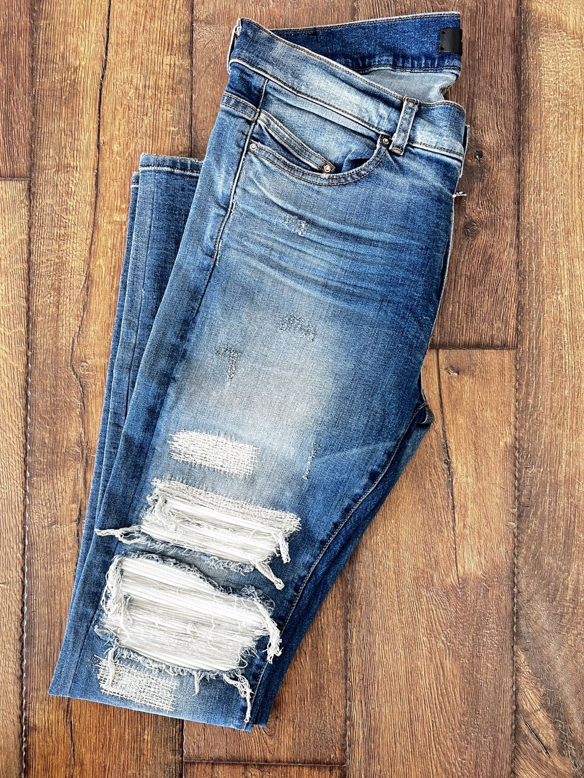 Amiri Original Amiri blue jean white leather patch Size US 34 / EU 50 - 8 Thumbnail
