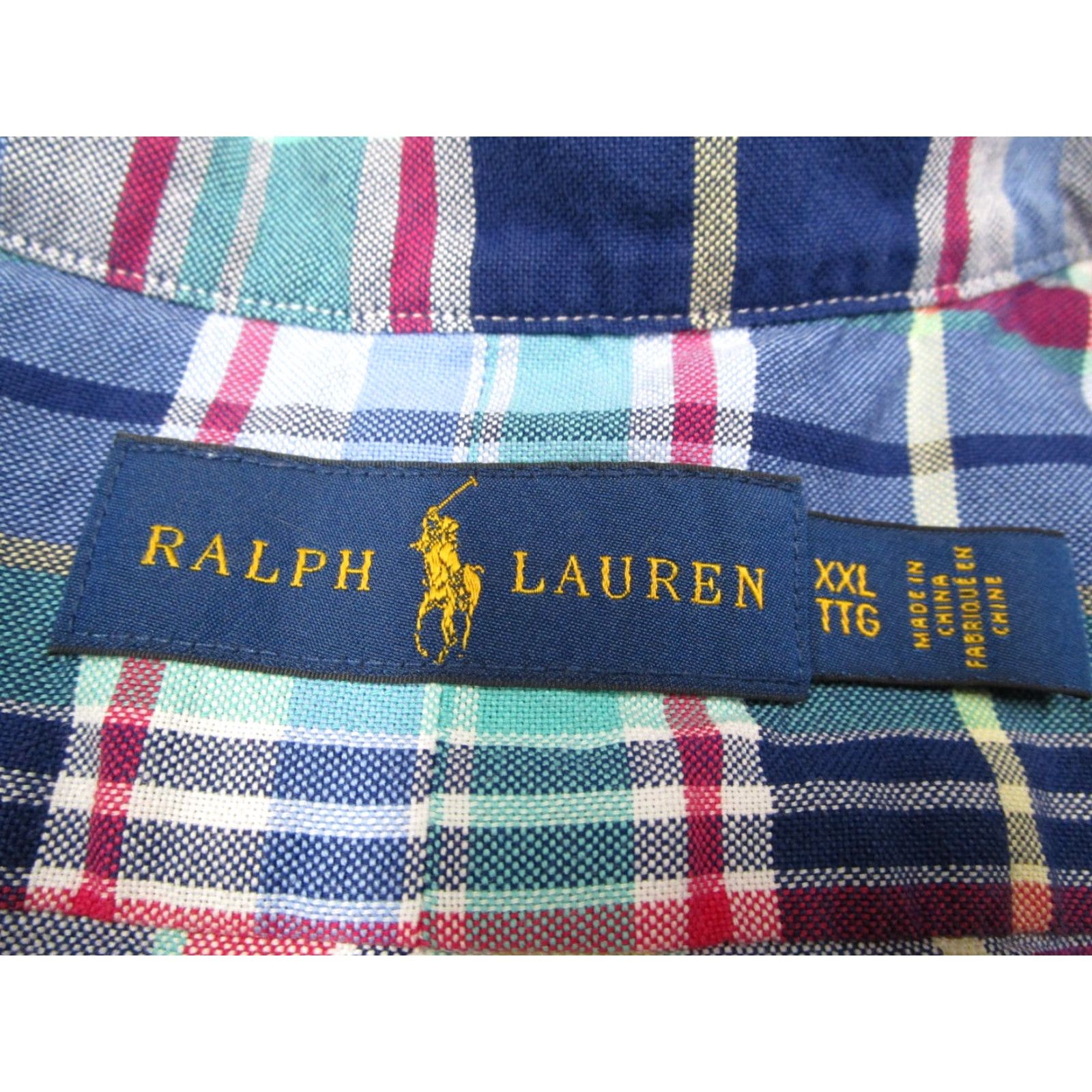 Ralph Lauren VINTAGE Ralph Lauren Shirt Men 2XL Blue Plaid Cotton Long Sleeve Button-Up Casual Size US XXL / EU 58 / 5 - 2 Thumbnail