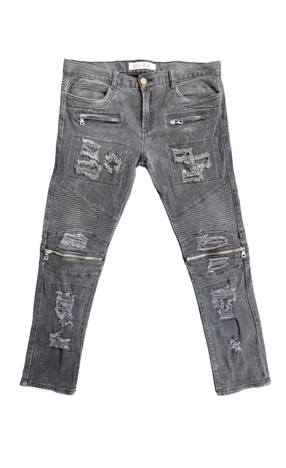 Other Distressed 8IGHTH/DSTRKT Multizipper Biker Streching Denim Size US 37 - 1 Thumbnail