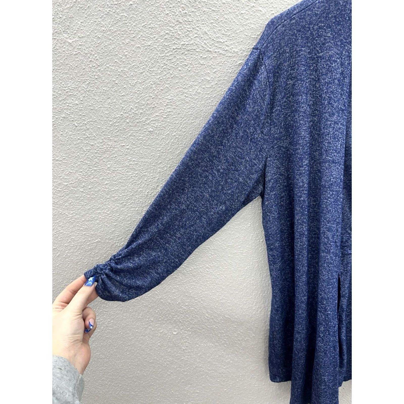 Vintage Late August Cardigan Womens Large Blue Long Sleeve Open Front Size L / US 10 / IT 46 - 2 Thumbnail