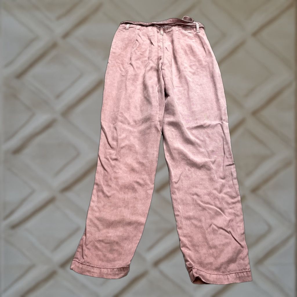 American Eagle Outfitters VINTAGE? No — American Eagle Paperbag Pants Womens 2 Regular Pink Belted Tie Lyocell 28x29 Size 28" / US 6 / IT 42 - 1 Thumbnail