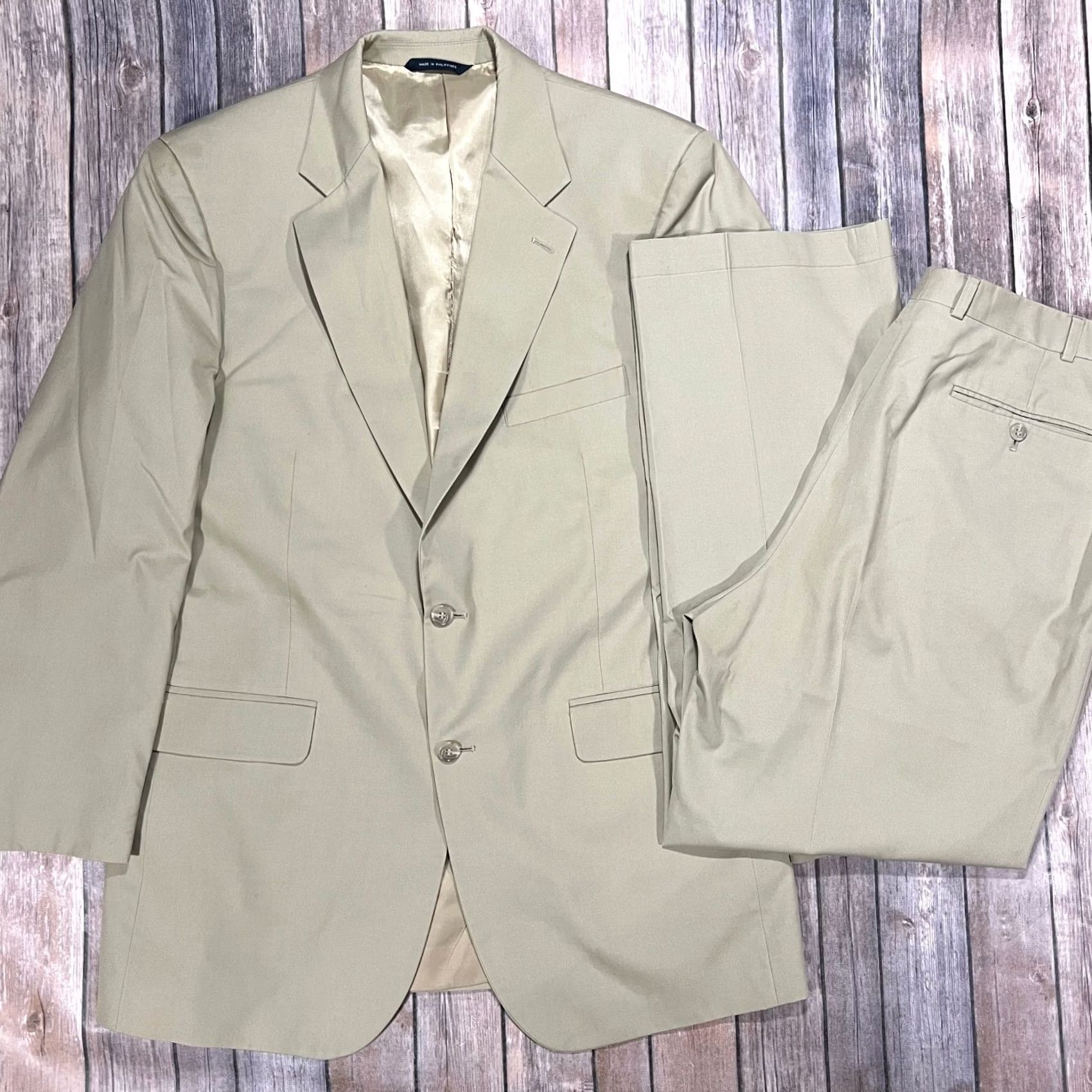Brooks Brothers Brooks Brothers Suit Sport Coat Blazer Pants Set 43L Mens 36x30 Pleated Beige Size 46R - 2 Thumbnail