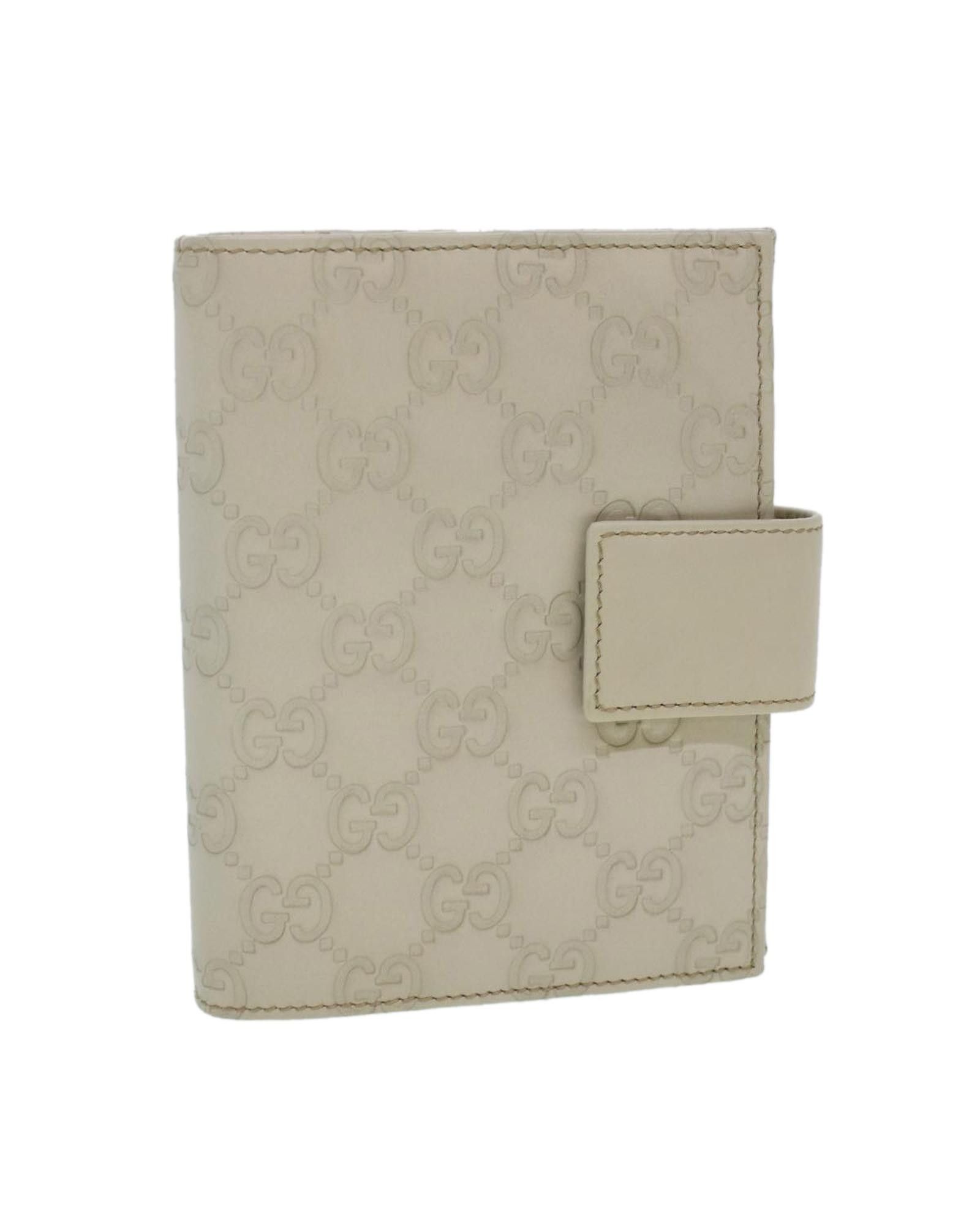 image of Gucci Gg Canvas Day Planner Cover Leather White Accessory, Women's