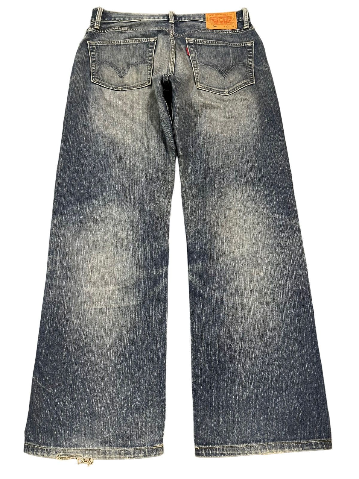 Levi's Vintage 90s Levis 505 Blue Wash Distressed Baggy Jeans Size US 32 / EU 48 - 2 Thumbnail