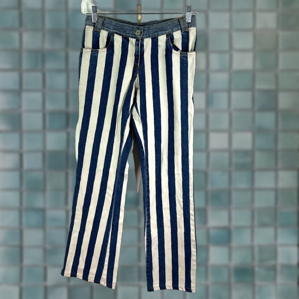 Vintage VINTAGE DW Orbital Jeans Denim Striped Blue Women's Size S Straight Fit Embroidered Mid-Rise 31in Inseam Size 28" / US 6 / IT 42 - 1 Thumbnail