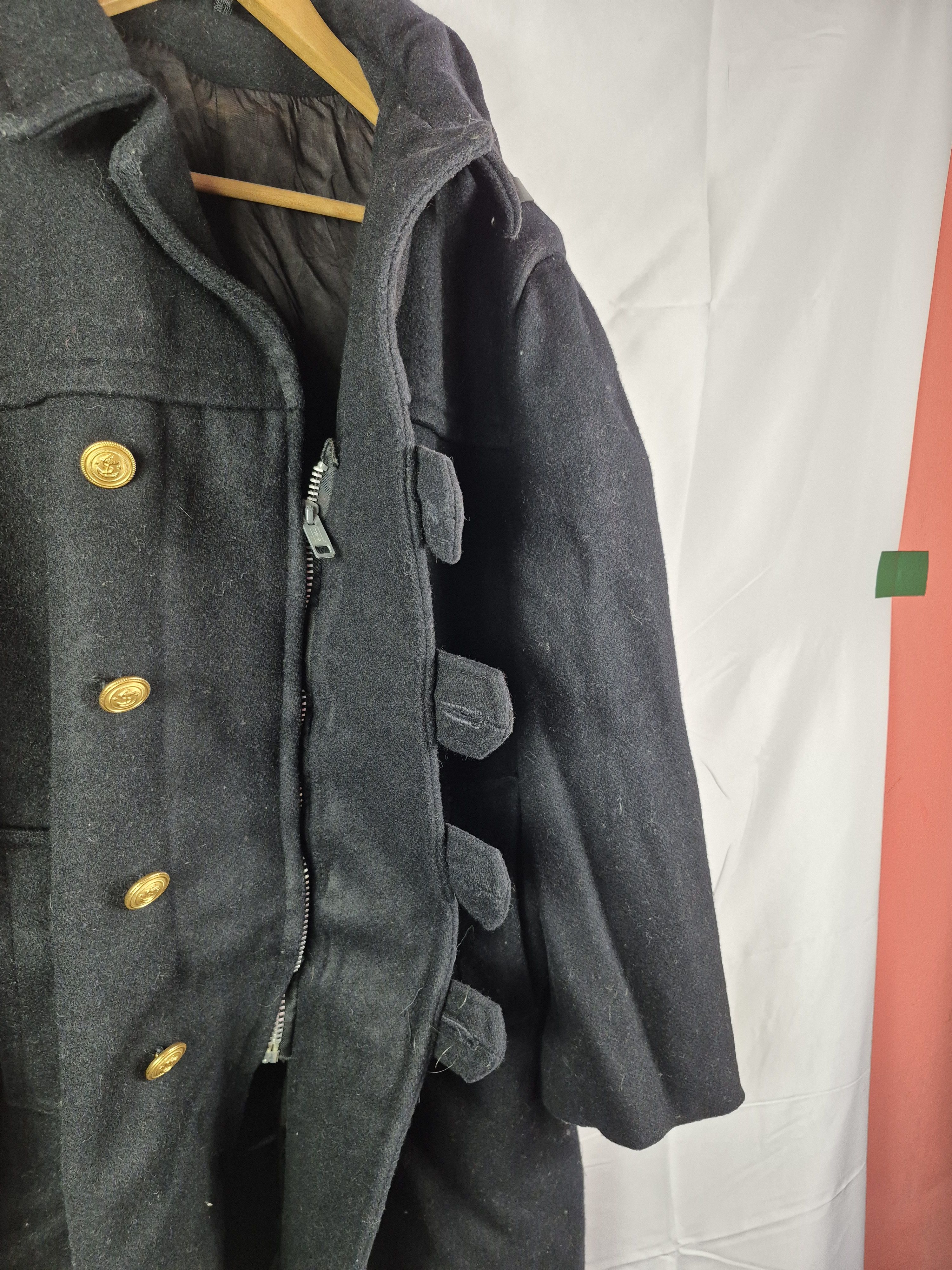 Vintage 🔥 Vintage 70s US Marines Long Coat Wool Jacket Size US L / EU 52-54 / 3 - 10 Thumbnail