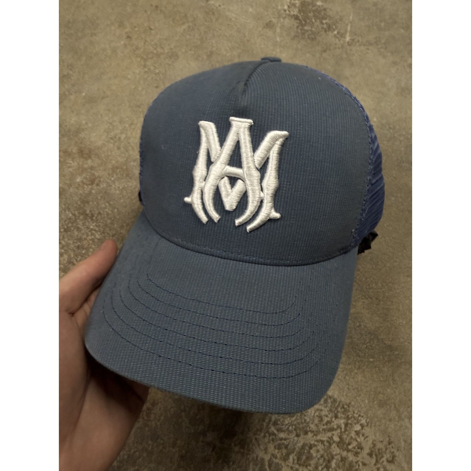 Amiri Amiri Trucker MA Logo Baby Blue Used OS Size ONE SIZE - 1 Thumbnail