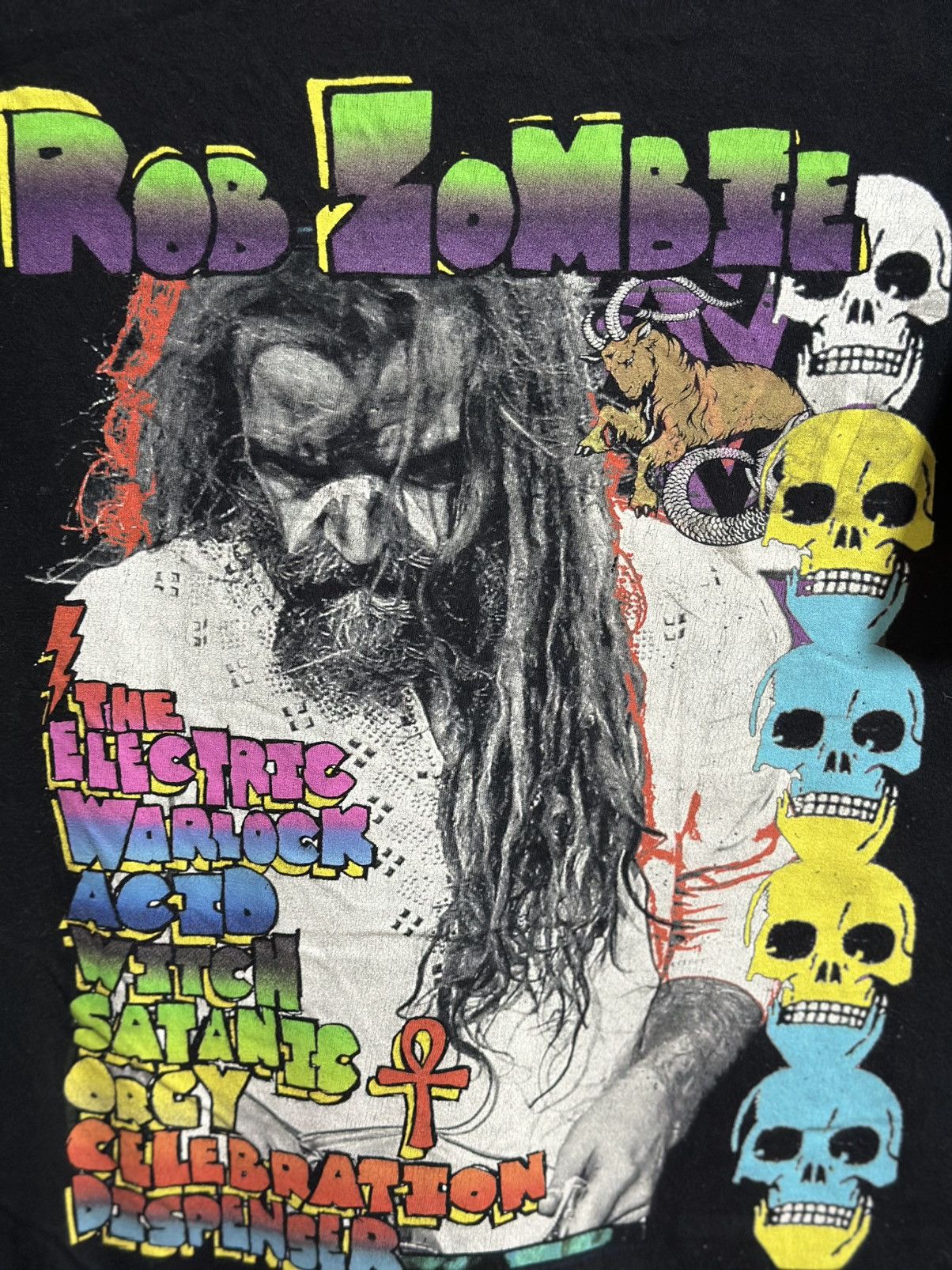 Band Tees × Vintage Vintage The Electric Warlock Acid Witch Satanic Faded Tee Size US XL / EU 56 / 4 - 2 Thumbnail