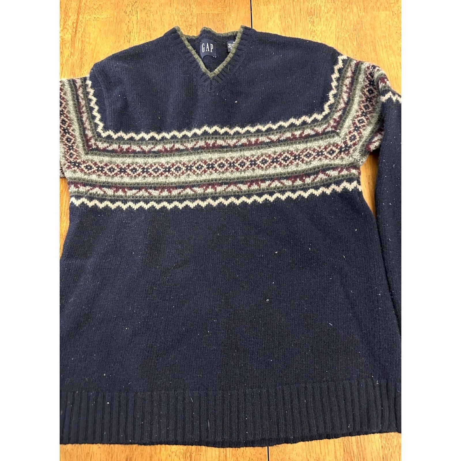 Gap VINTAGE GAP Sweater V Neck Medium Navy Blue 90s Lambswool Size US M / EU 48-50 / 2 - 4 Thumbnail