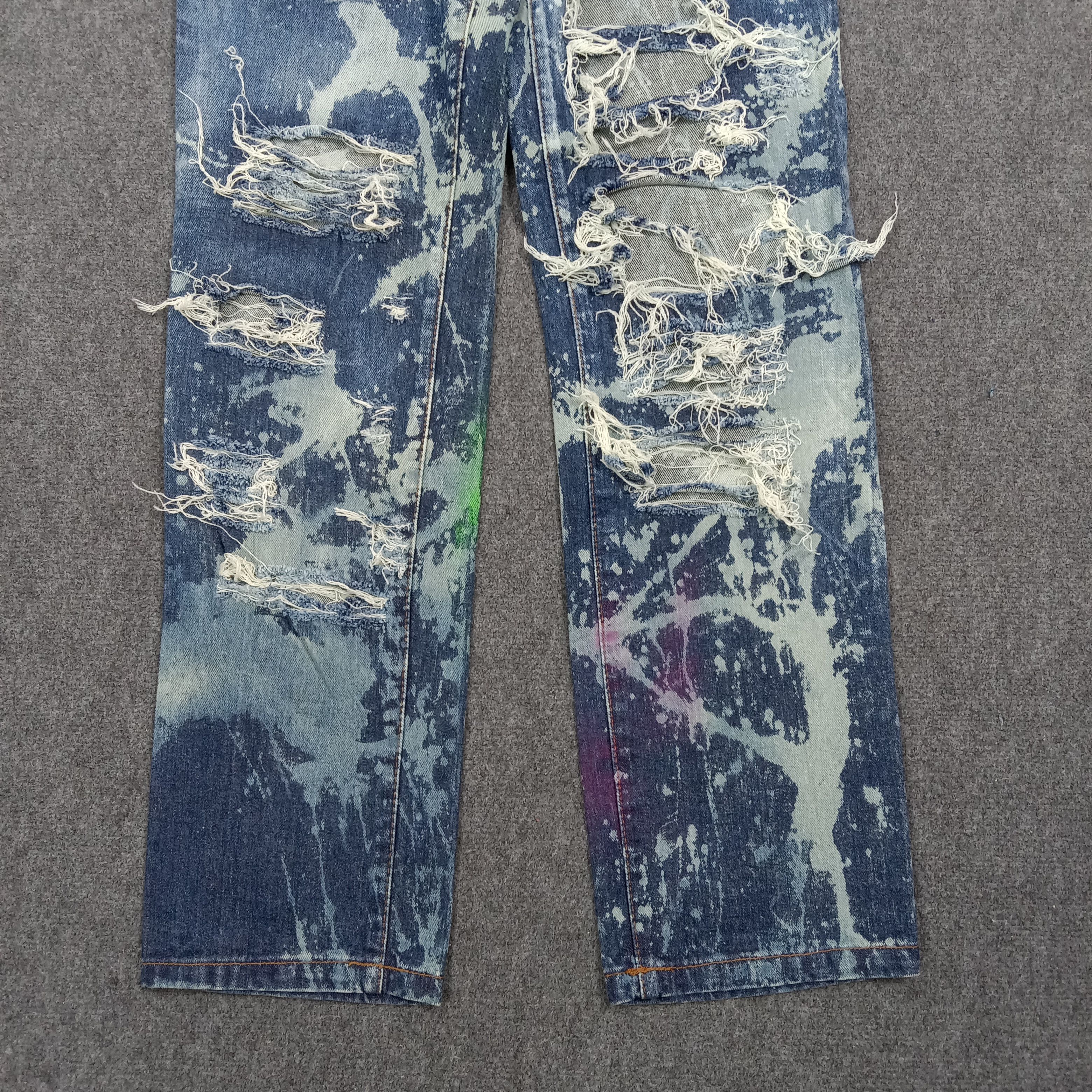 Vintage D/EX Denim Exchange Distressed Paint Jeans C272N2 Size US 33 - 4 Thumbnail