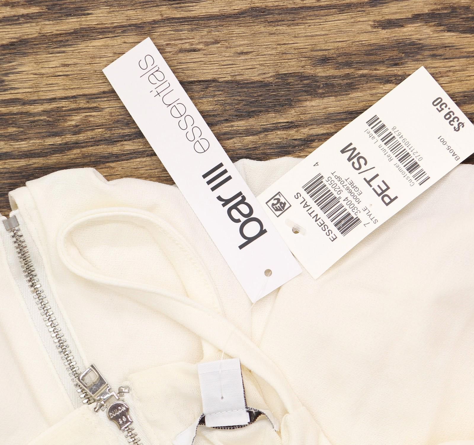 Bar III Nwt Bar Iii Womens Petite Zip Back Top Bright White Ps Size S / US 4 / IT 40 - 4 Thumbnail