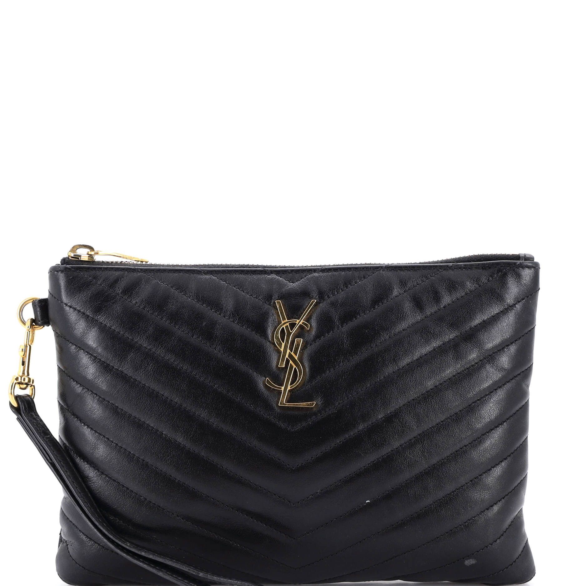 Saint Laurent Paris Classic Monogram Wristlet Pouch Size ONE SIZE - 1 Thumbnail