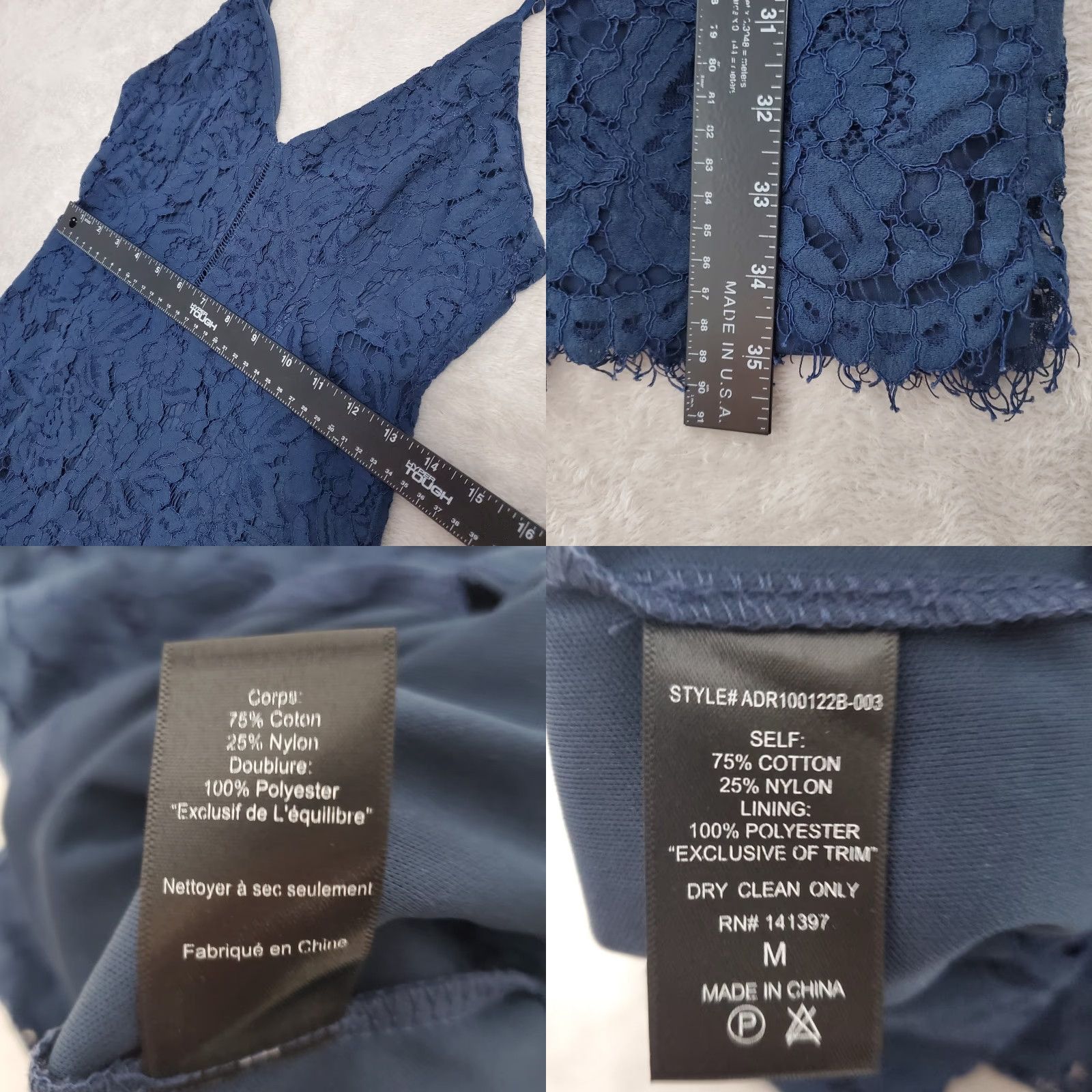 ASTR The Label ASTR The Label Dress Women M Blue Lace Spaghetti Strap Lattice Inset Party Y2K Size M / US 6-8 / IT 42-44 - 9 Thumbnail