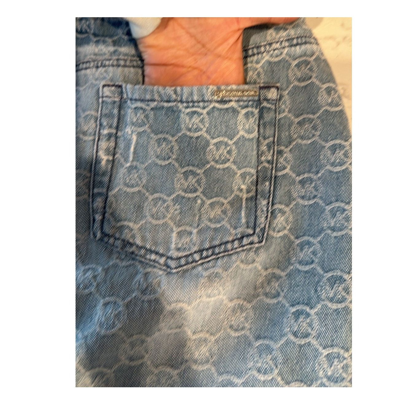 Michael Kors Rare Vintage monogrammed Michael Kors denim mini skirt Y2K Size 34" / US 12 / IT 48 - 9 Thumbnail