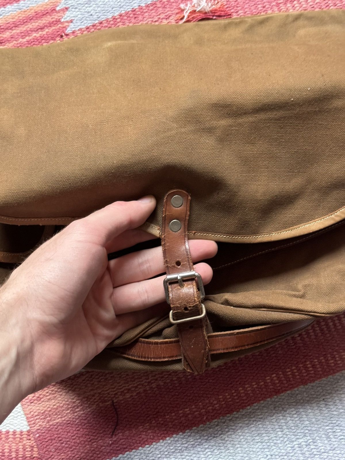 Vintage Vintage 60-70’s Brown Canvas Shoulder Bag Size ONE SIZE - 4 Thumbnail
