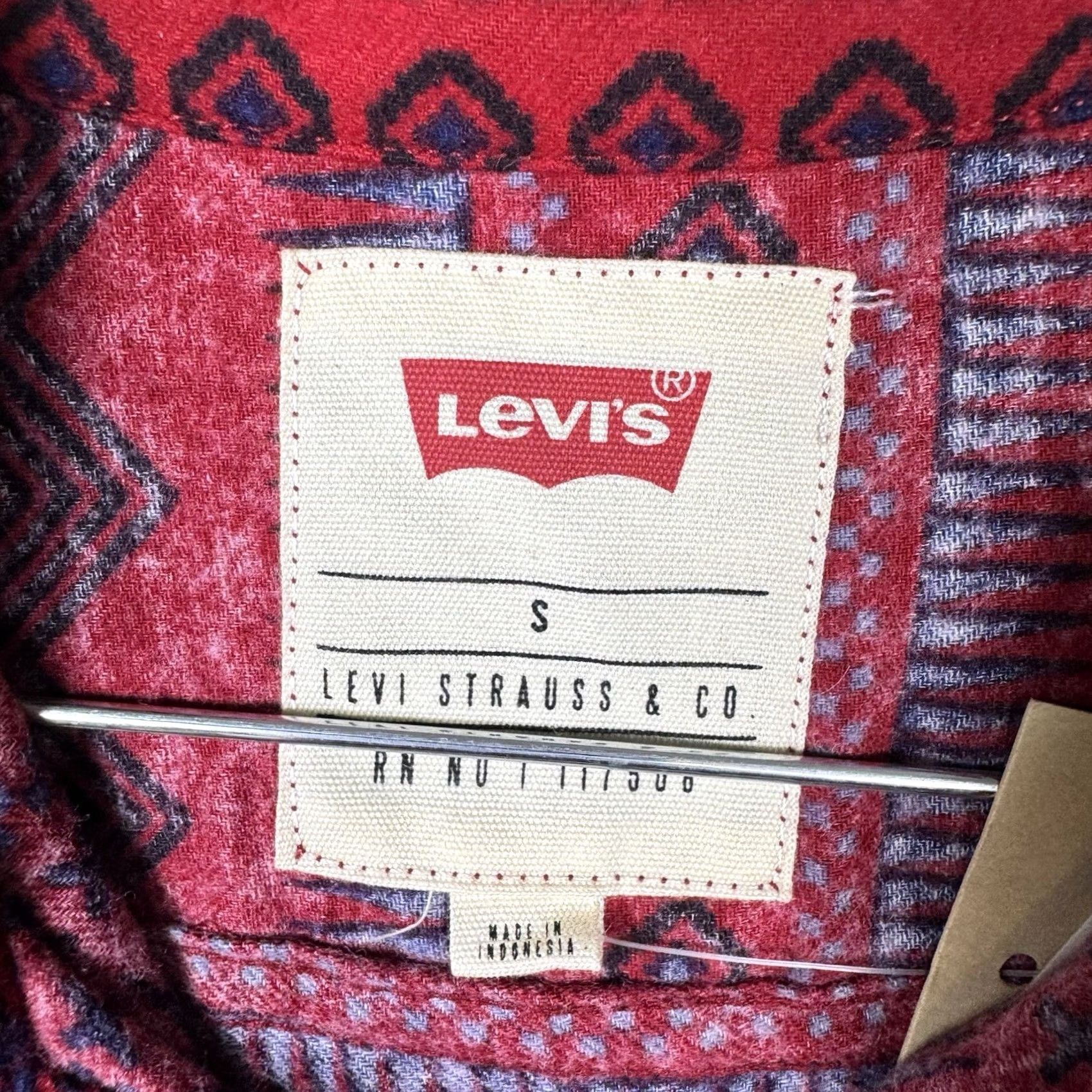 Levi's VINTAGE Levi’s Southwestern Flannel Shirt Men S Aztec Western Cowboy Rodeo Utility Work Rockabilly NEW Size US S / EU 44-46 / 1 - 5 Thumbnail