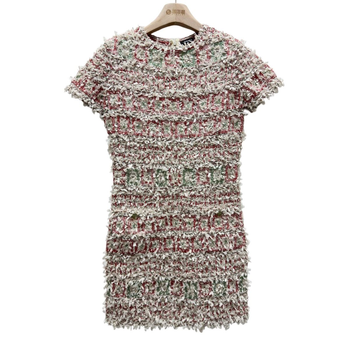 Chanel Chanel Round Neck Short Sleeve Tweed Knitted Dress K26WX Size XXS / US 00 / IT 34 - 1 Thumbnail