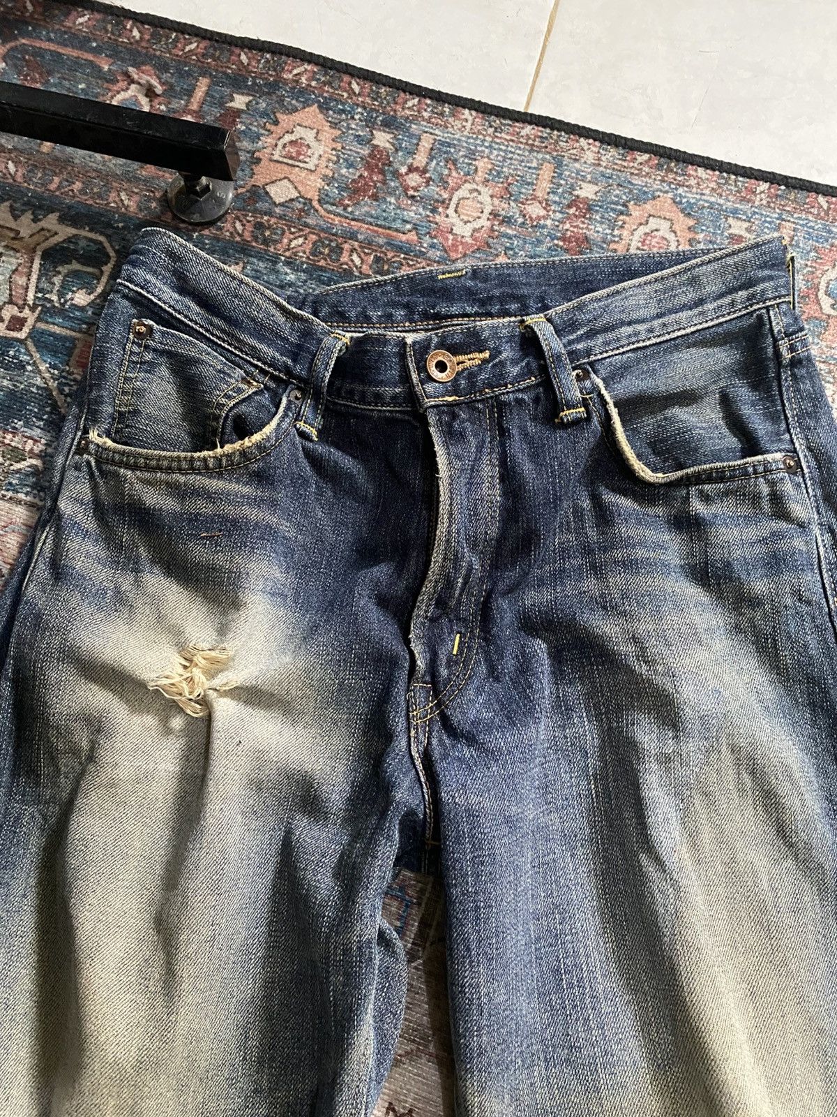 Edwin Vintage Edwin Selvedge Distressed Jeans Size US 30 / EU 46 - 3 Thumbnail