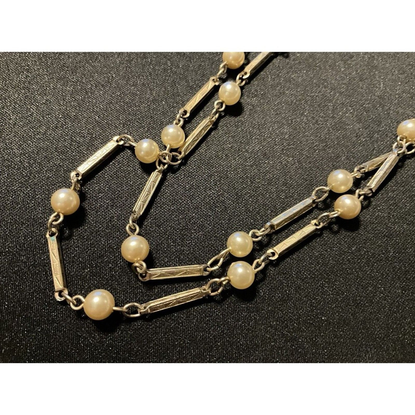 Other Silver Toned Faux Pearls 12in Multi Stand Necklace Size ONE SIZE - 2 Thumbnail