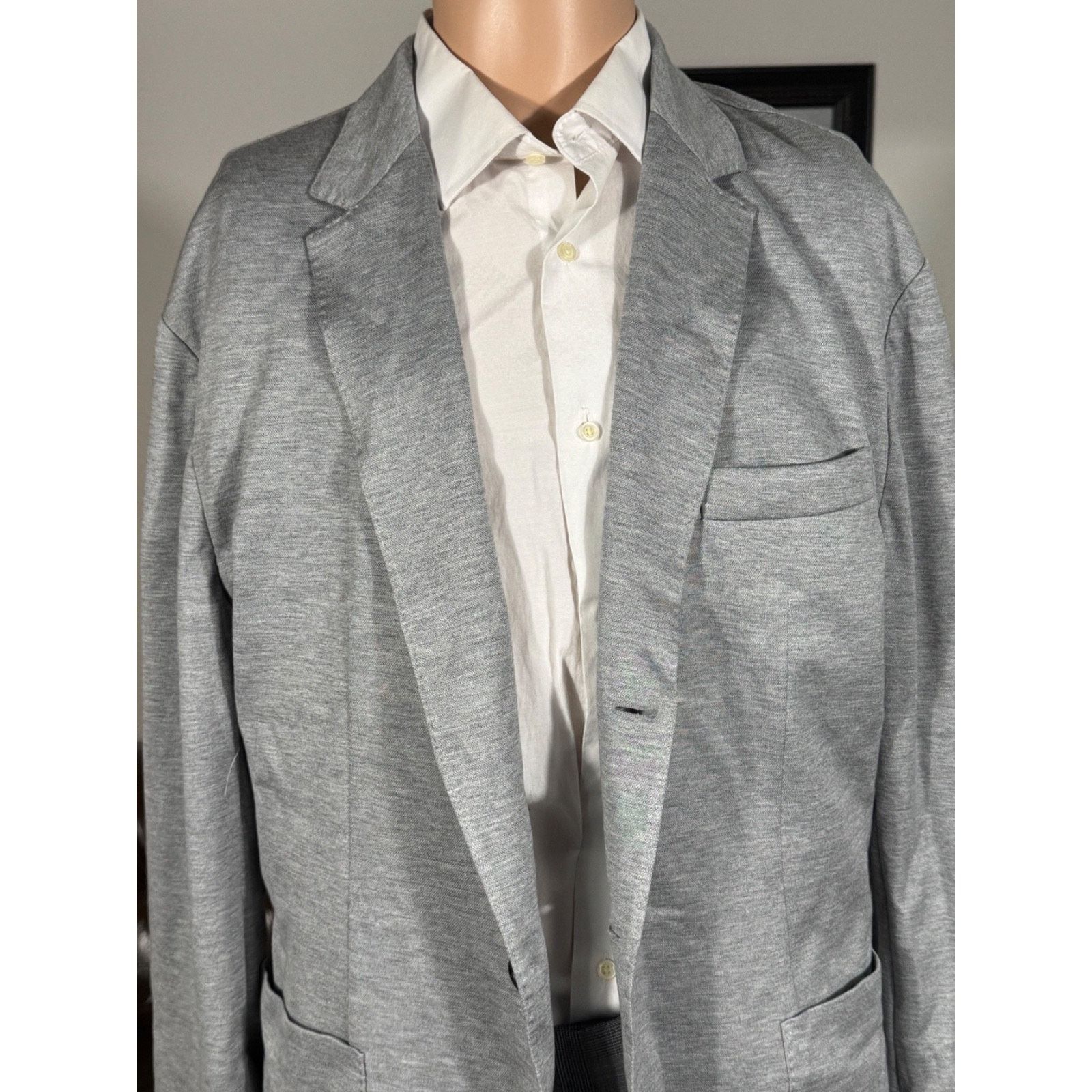 Brunello Cucinelli Brunello Cucinelli Knit stretch Blazer Cotton Silk Gray 46R Size 46R - 2 Thumbnail