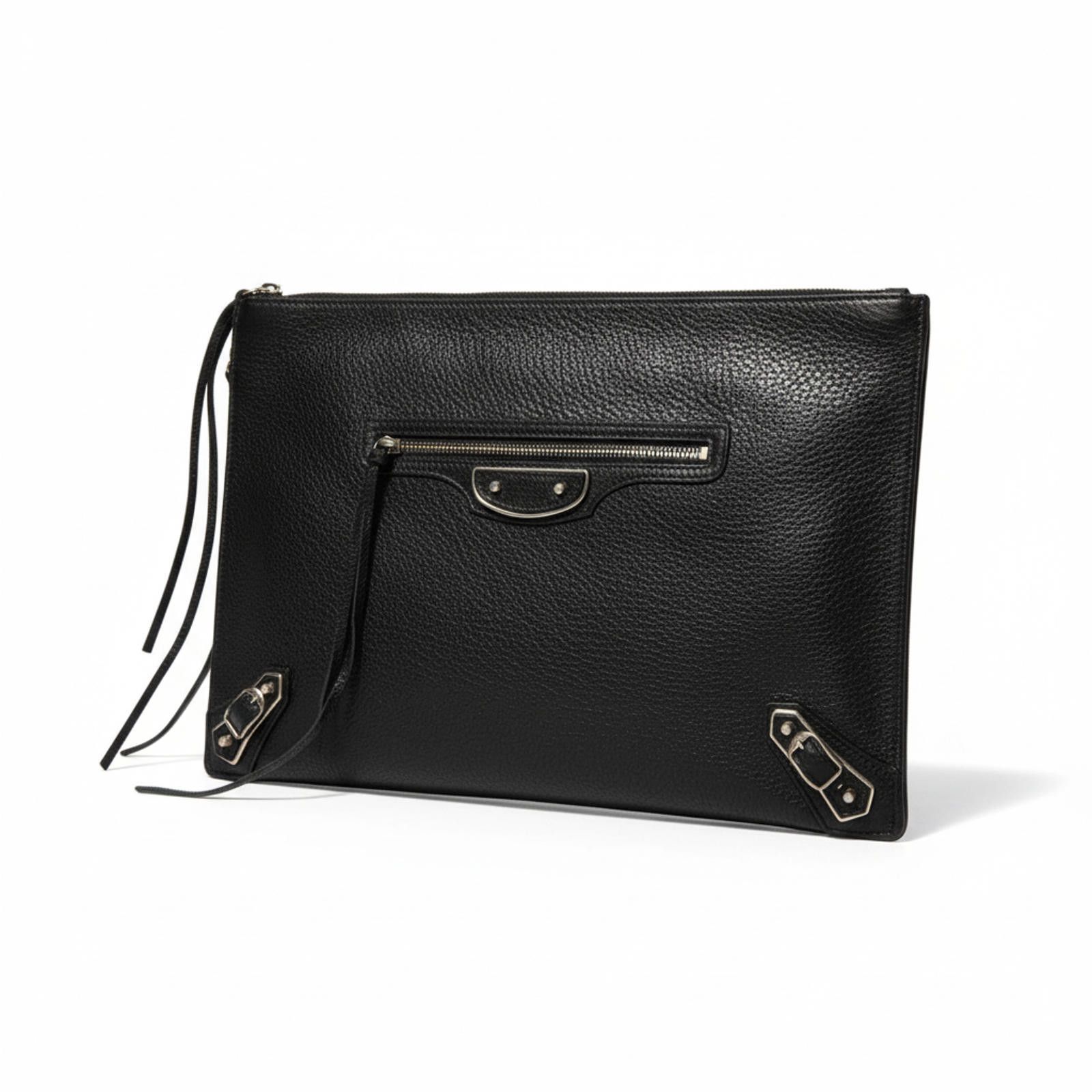 Balenciaga Balenciaga - Black Leather Clutch Bag Size ONE SIZE - 1 Thumbnail