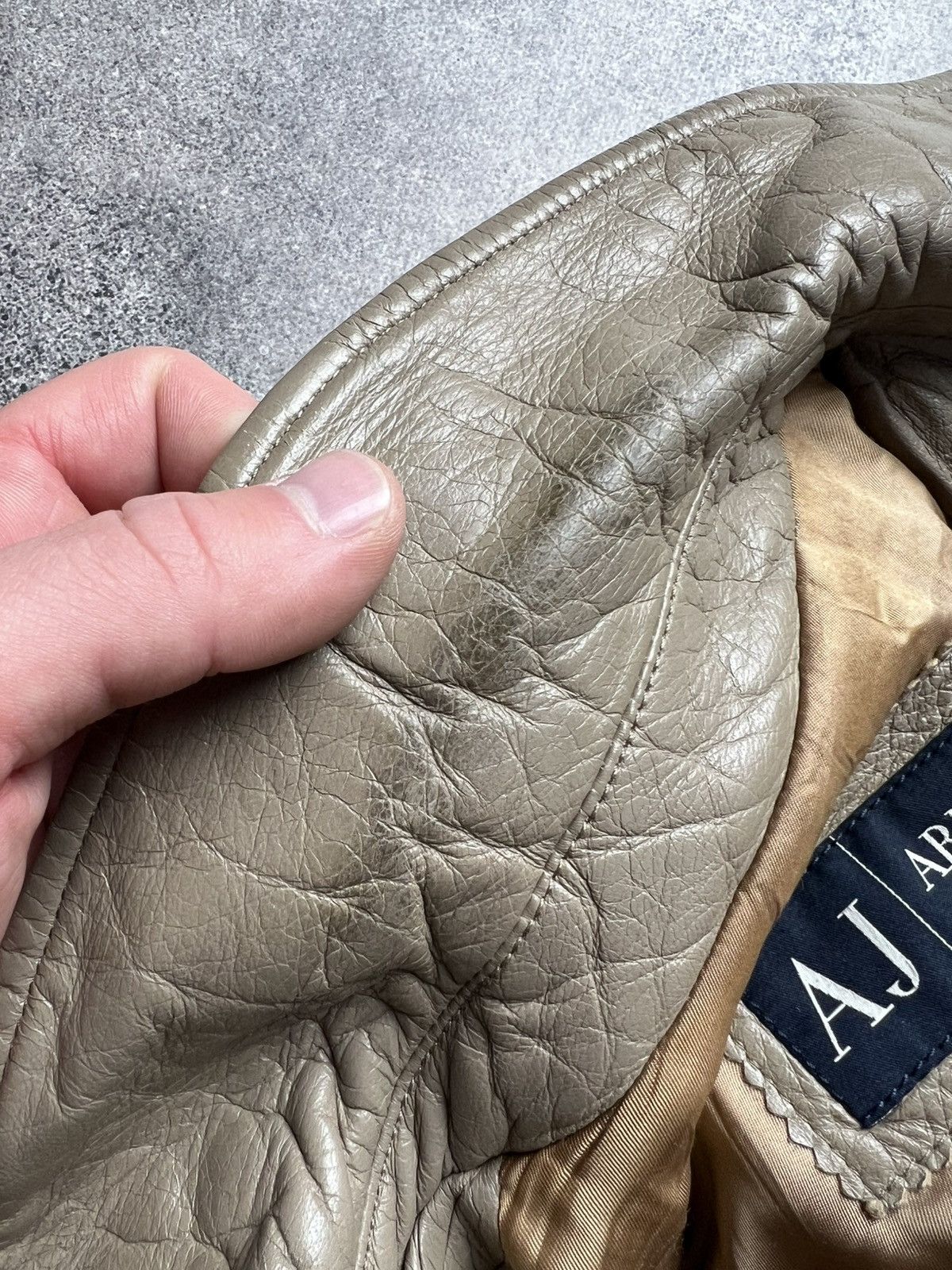 Armani Jeans heavy leather jacket