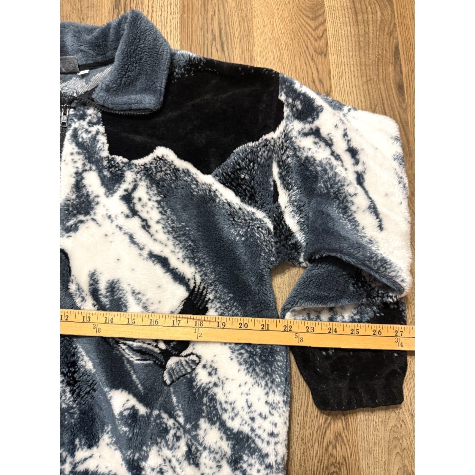 Vintage ISLE BAY Sweater Women's M Full Zip Fleece Gray Black White Size M / US 6-8 / IT 42-44 - 6 Thumbnail