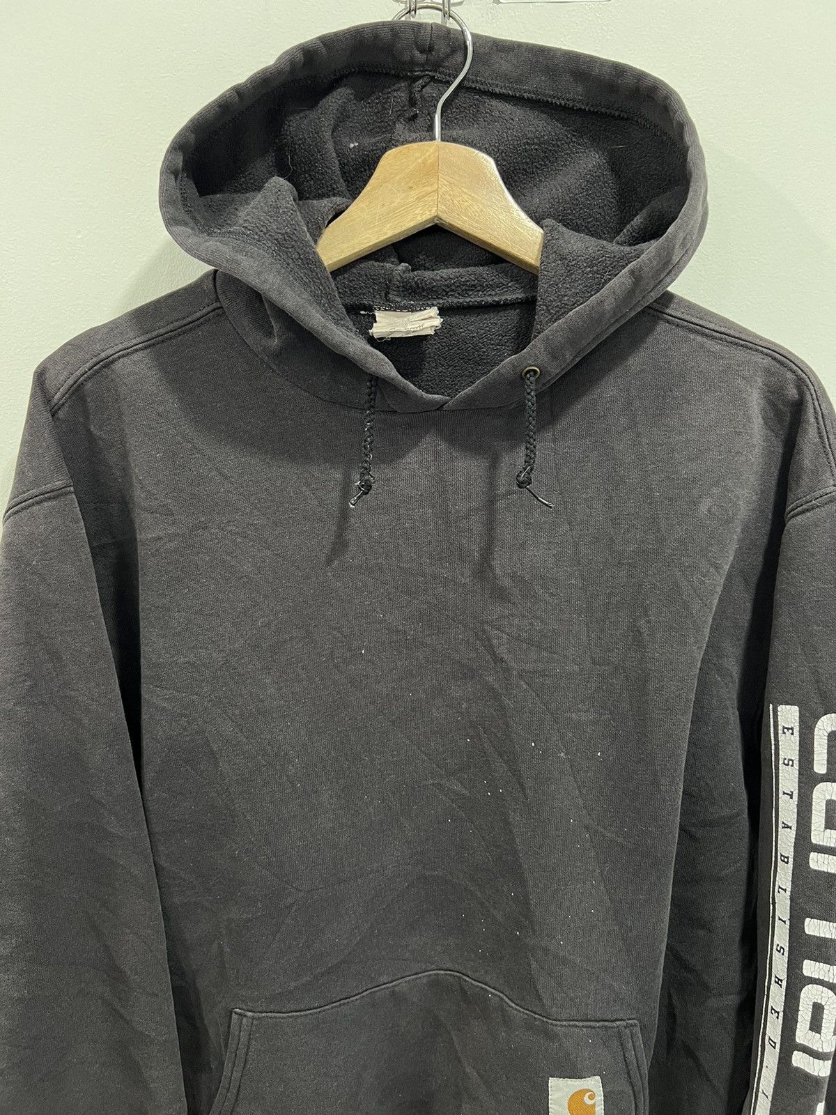 Vintage Vintage Carhartt Hoodie Sweater sleeve spellout thrashed Size US M / EU 48-50 / 2 - 3 Thumbnail