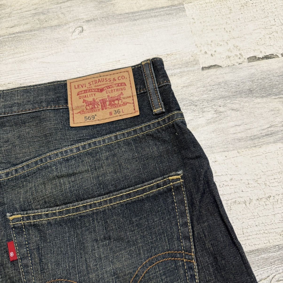 Levi's Y2K Levi’s 569 Dark Blue Baggy Wide Denim Shorts Jorts 36 Size US 36 / EU 52 - 4 Thumbnail