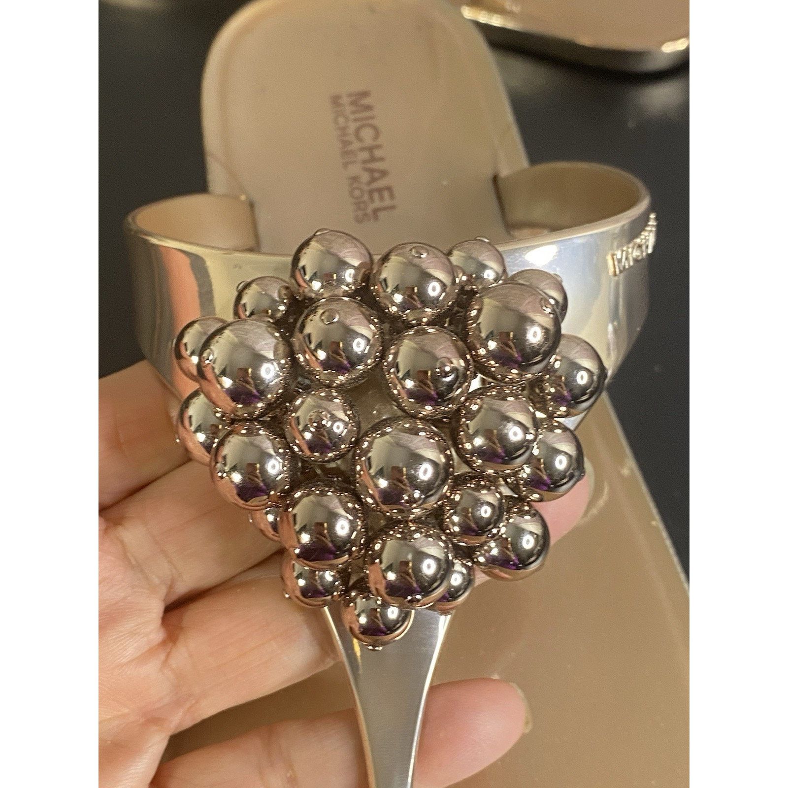 Michael Kors Michael Michael Kors Jet Sz 7 Rose Gold Grape Cluster Sandal Size US 7 / IT 37 - 4 Thumbnail
