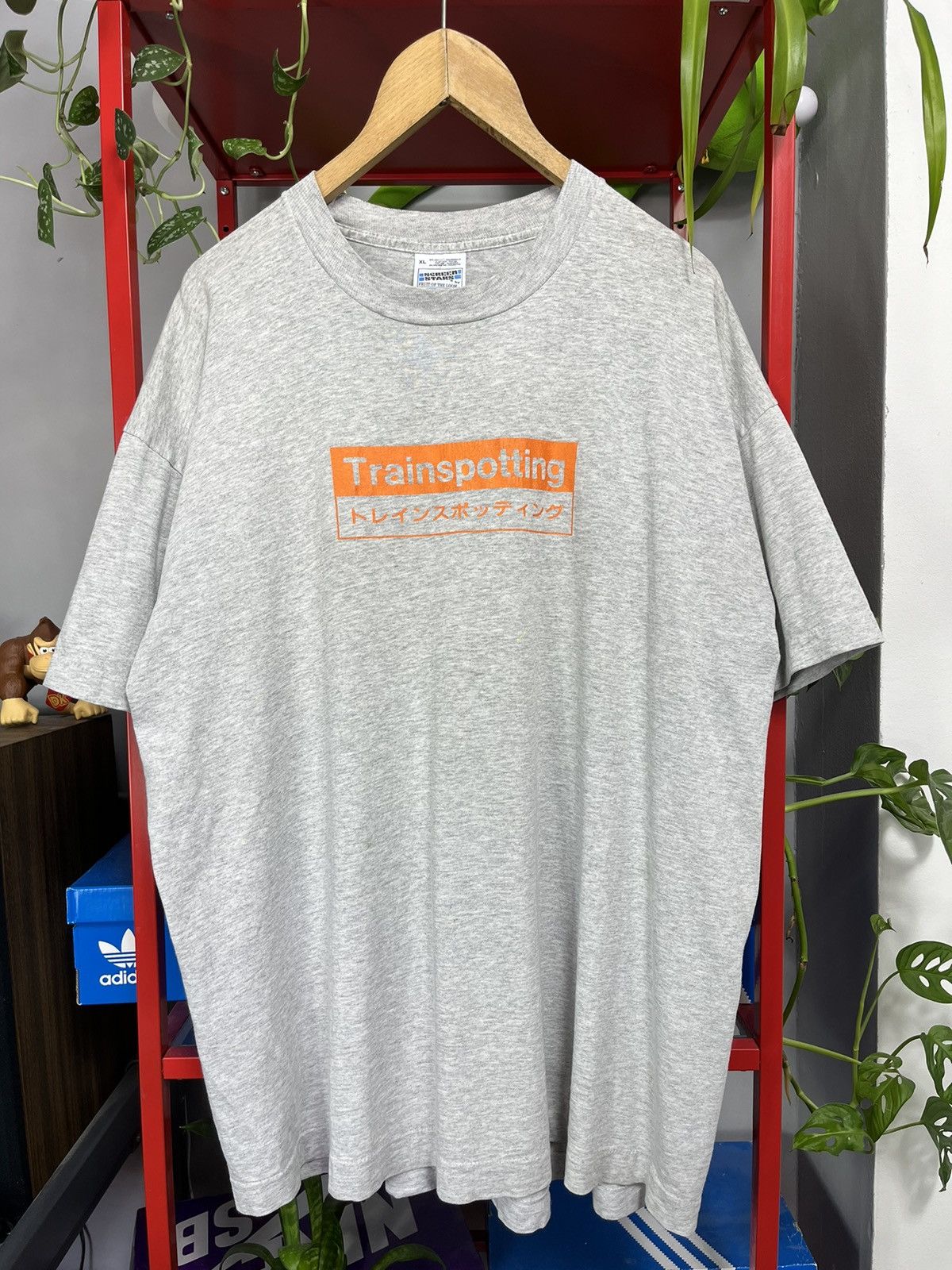 image of Movie x Vintage Ultra Vintage Trainspotting 1996 Japanese Promo Tee 90's in Grey, Men's (Size XL)