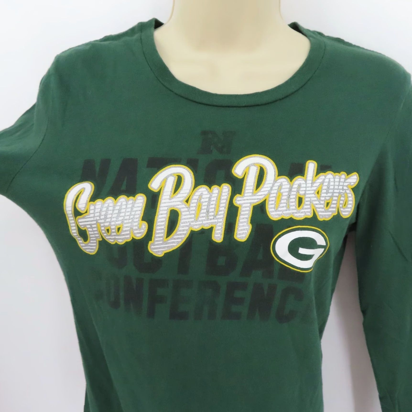 NFL NFL Women T-Shirt Long Sleeve Green Bay Packers Football Shirt Small Green NFL Women's Size S Cotton Top Size S / US 4 / IT 40 - 3 Thumbnail