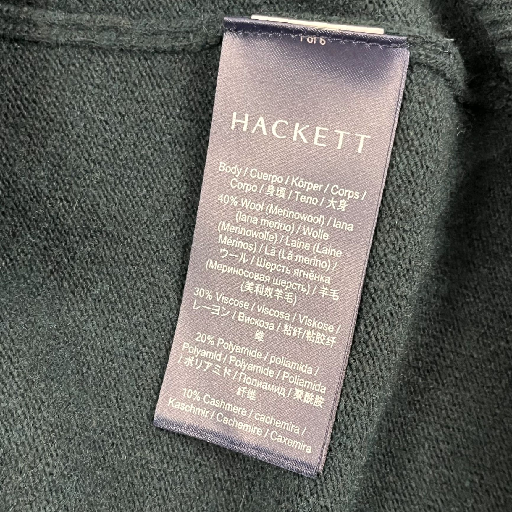 Hackett Hackett London Sweater Mens Medium Night Green Wool Cashmere Elbow Jumper V Neck Pullover Size US M / EU 48-50 / 2 - 3 Thumbnail