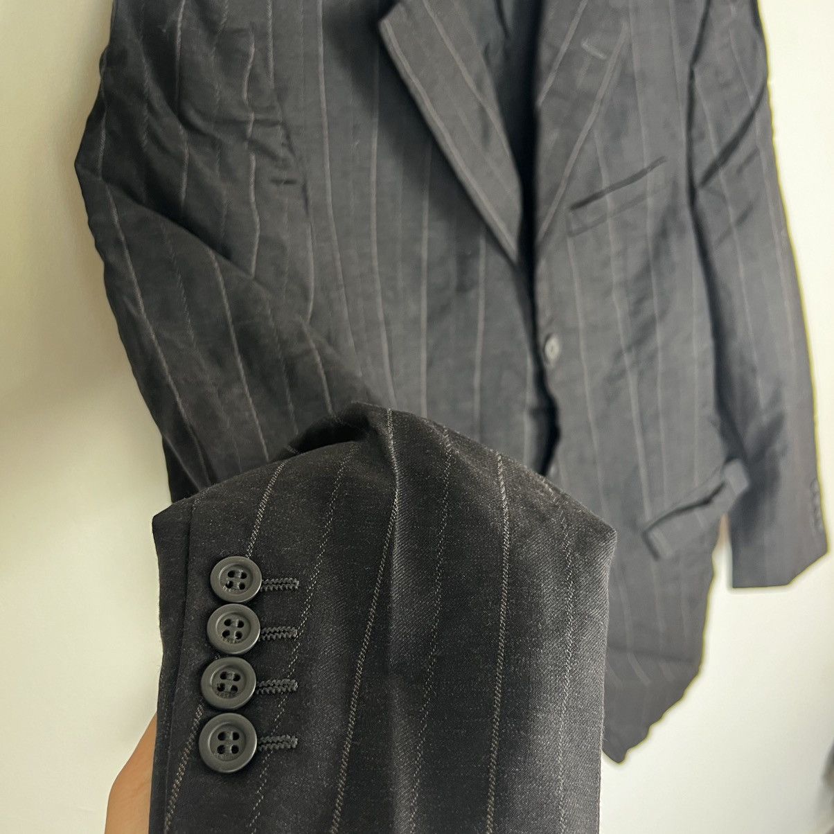 Versace Versace Medusa Blazer Striped Grey line Vintage 90s Rare Size 52R - 7 Thumbnail