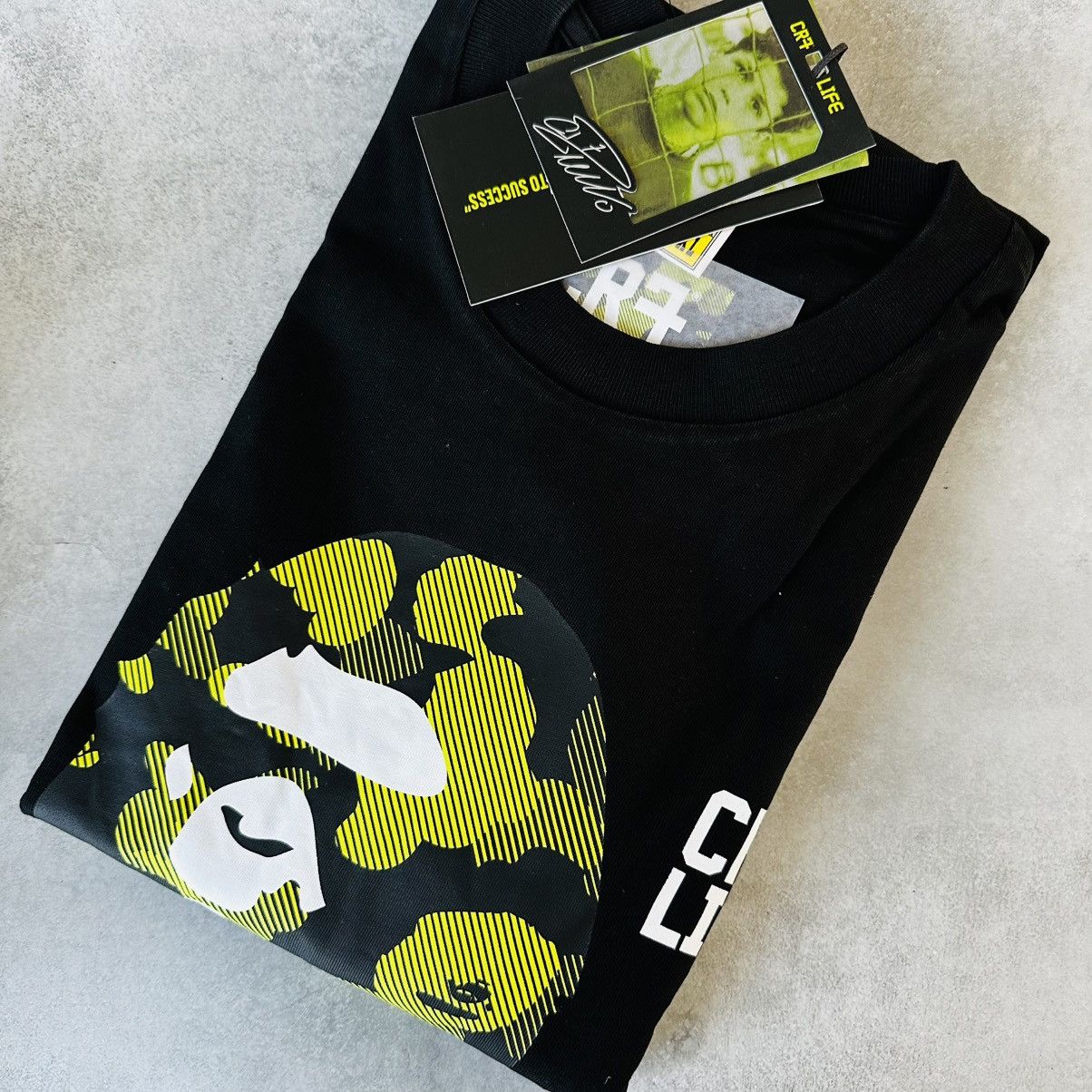 BAPE X CR7 LIFE CAMO A BATHING APE RELAXED FIT TEE BLACK