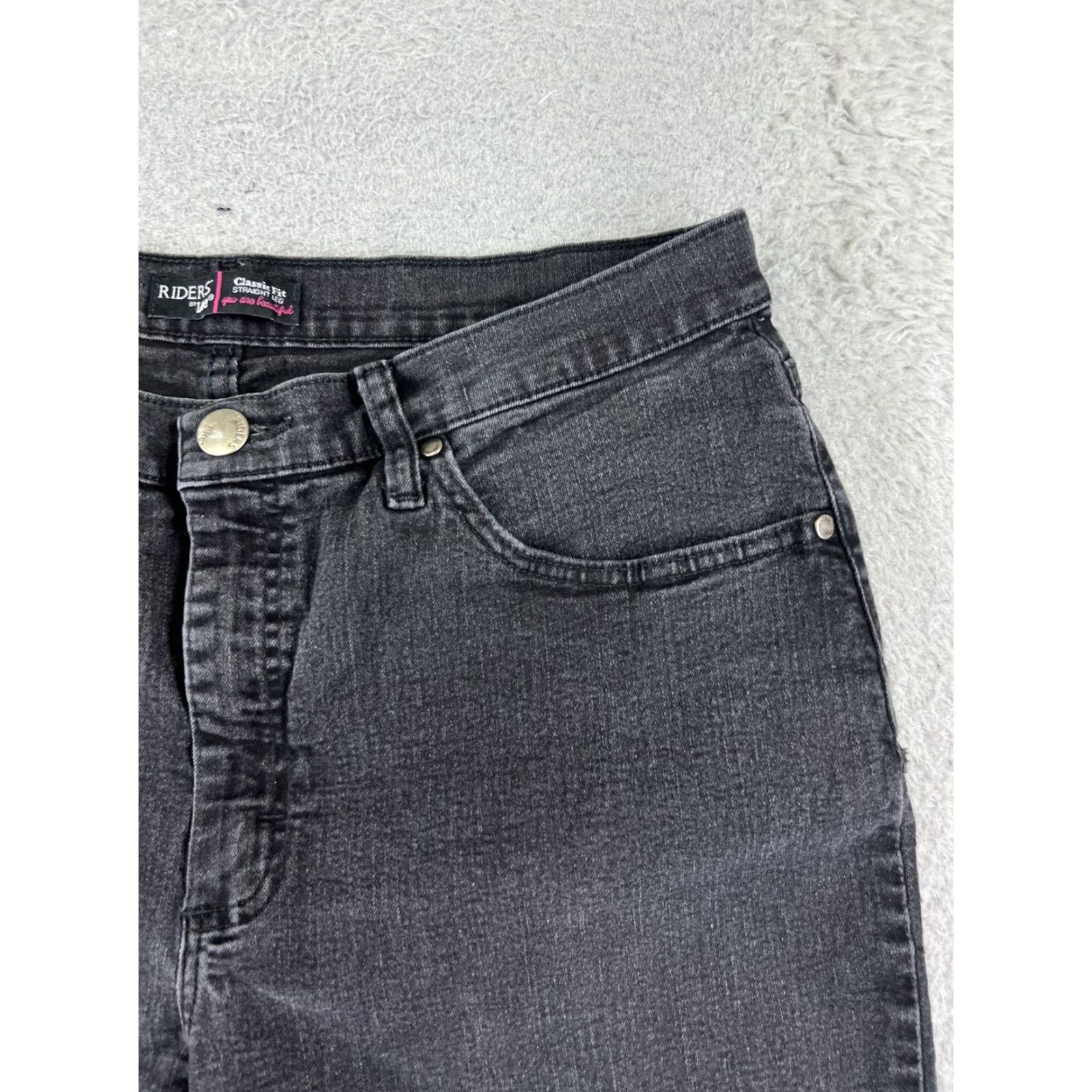 Lee VINTAGE Lee Shorts Womens 16 Black Denim Jean Cutoff Riders Classic Fit Cotton 32x13 Size 38" / US 16 / IT 52 - 5 Thumbnail