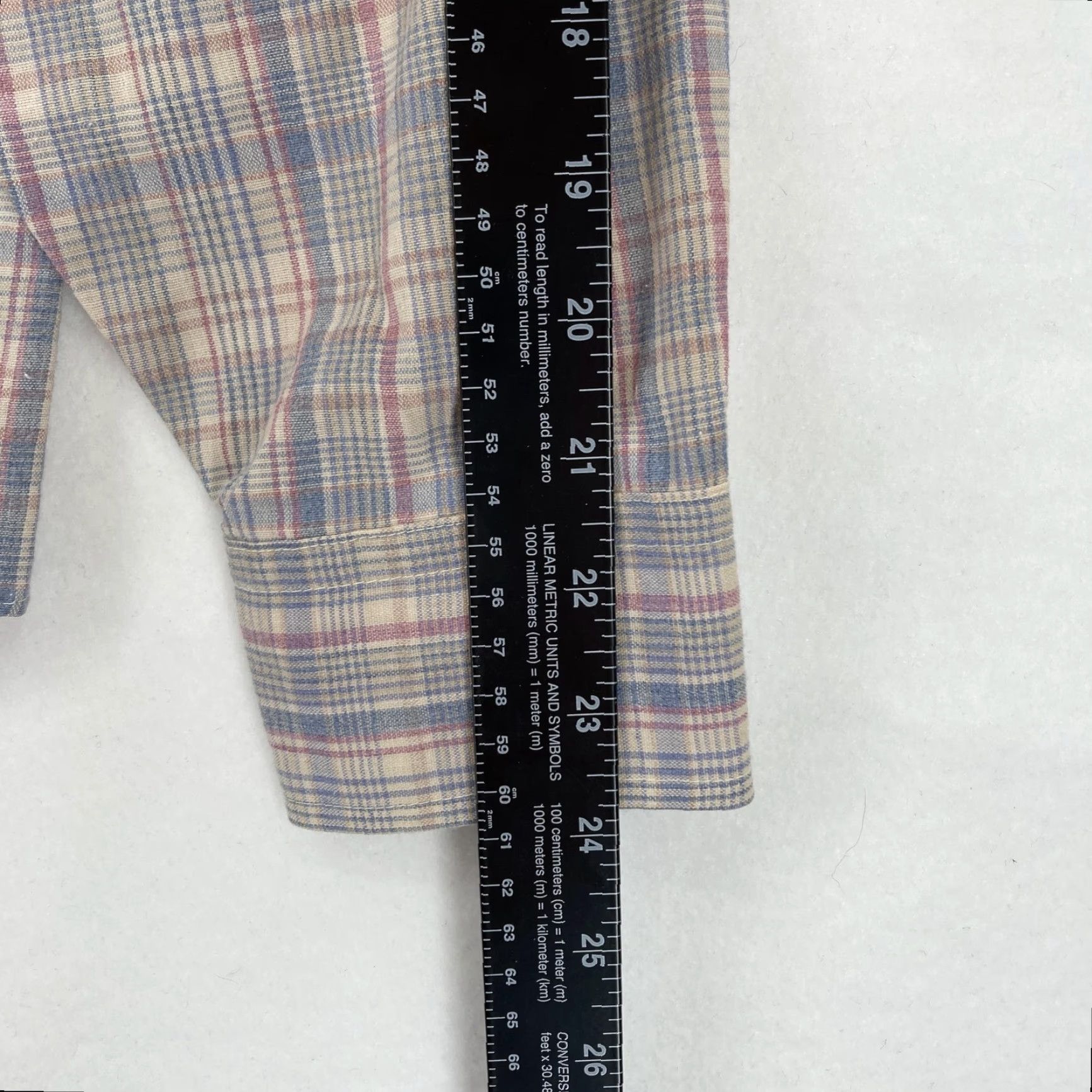 Levi's VINTAGE Levi's Pearl Snap Shirt Mens Large Gray Plaid Western Long Sleeve 70s Size US L / EU 52-54 / 3 - 7 Thumbnail