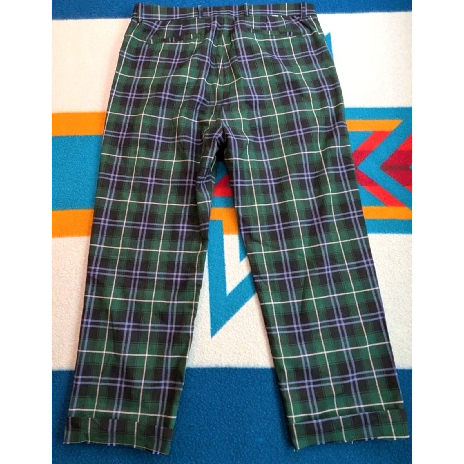Vintage Bogey Boys Golf Pants 36x25 Tartan Plaid Trousers Macklemore Green Mens Size US 36 / EU 52 - 3 Thumbnail