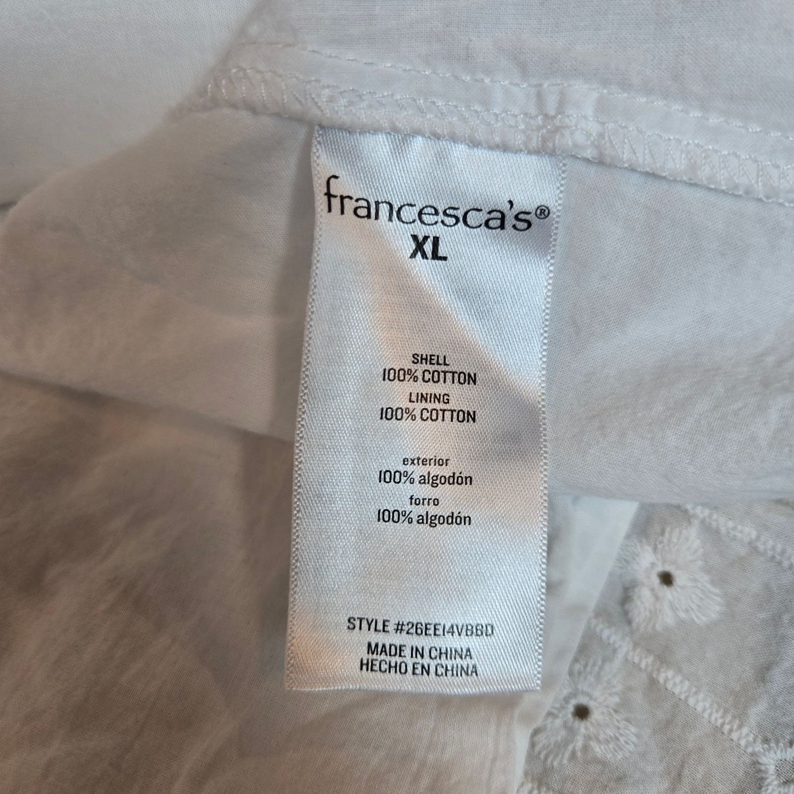 Other Francesca's Miami eyelet tiered ruffle dress XL tie straps Size XL / US 12-14 / IT 48-50 - 5 Thumbnail