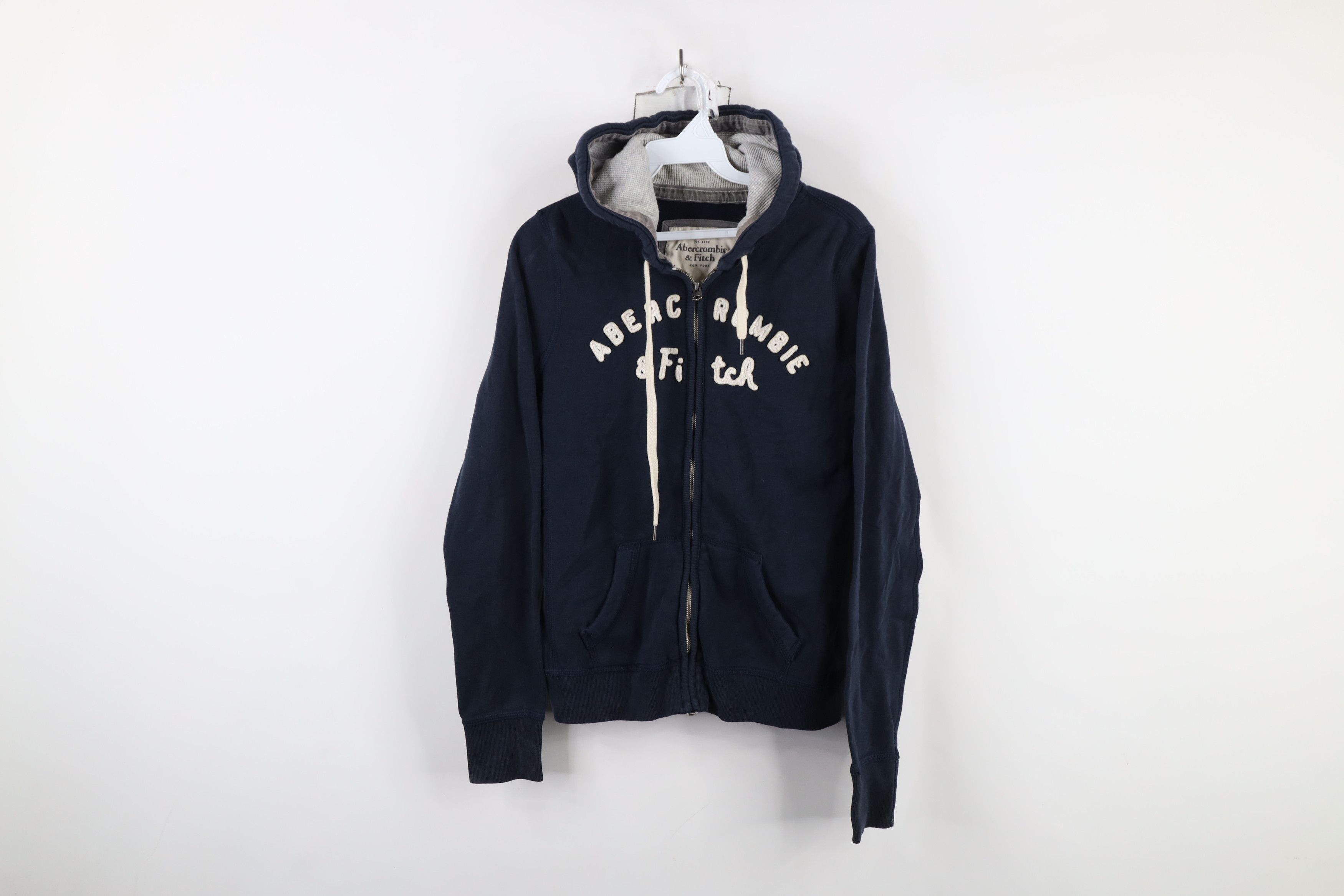 Abercrombie & Fitch × Vintage Vintage Y2K Abercrombie & Fitch Heavy Full Zip Hoodie Blue Size L / US 10 / IT 46 - 1 Thumbnail