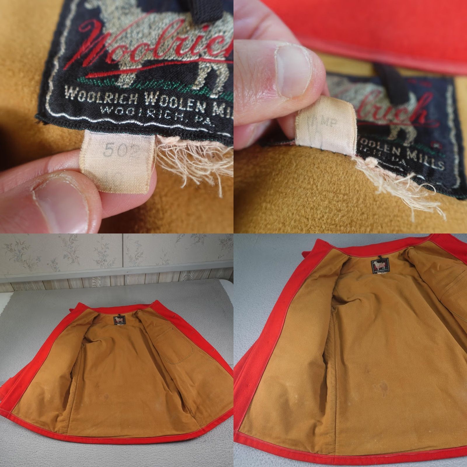 Vintage VINTAGE Woolrich Coat Mens 40 Red Wool Mackinaw Cruiser Cargo Field Hunting 60s Size US XXS / EU 40 - 9 Thumbnail