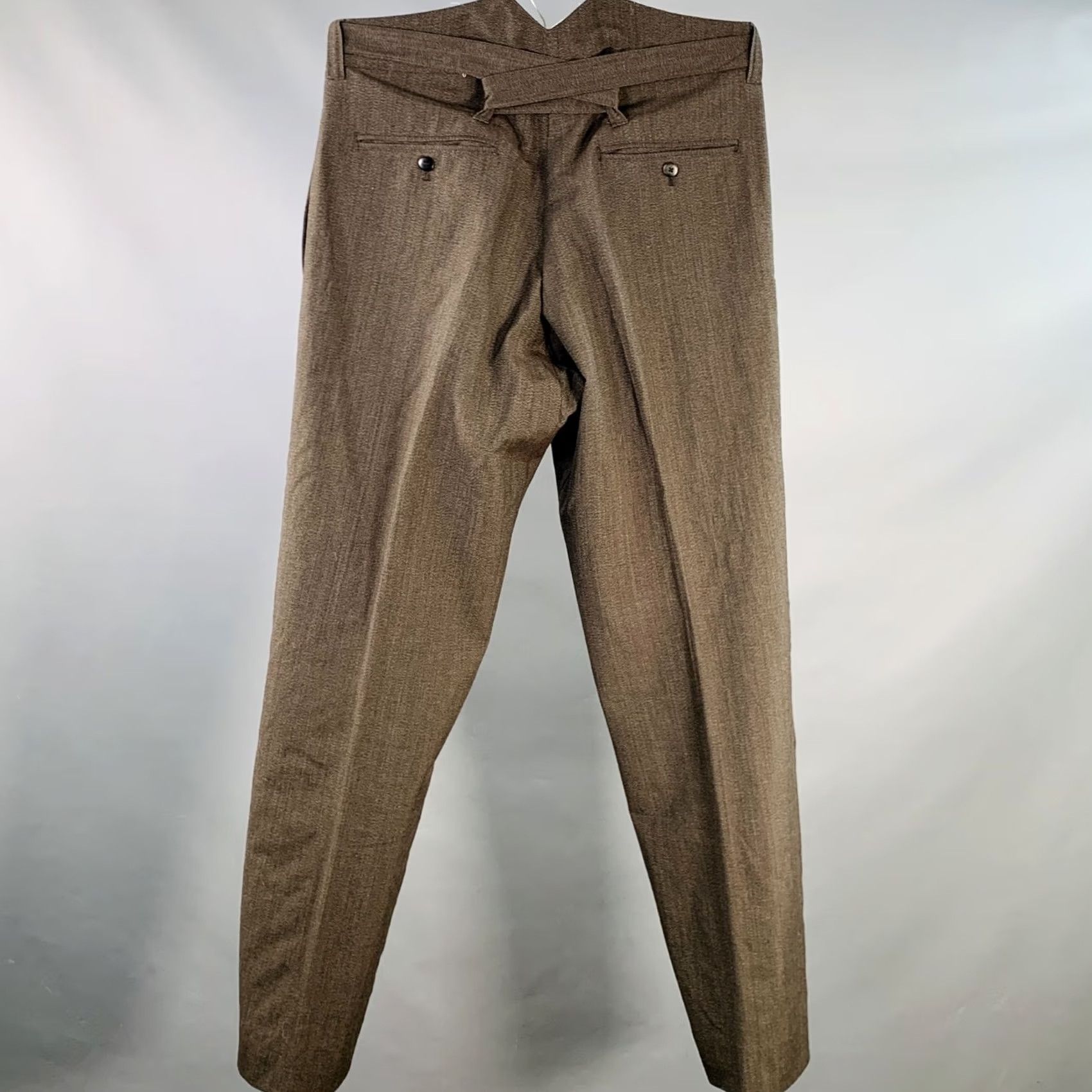 Visvim VISVIM Hakama Pants Brown Wool Linen M Pleated Belted Dress Mens Size US 31 - 3 Thumbnail