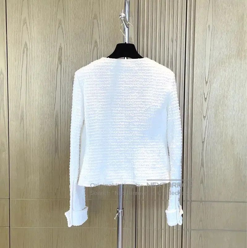 Chanel Chanel White Cotton Blend Women's Jacket . Size S / US 4 / IT 40 - 1 Thumbnail