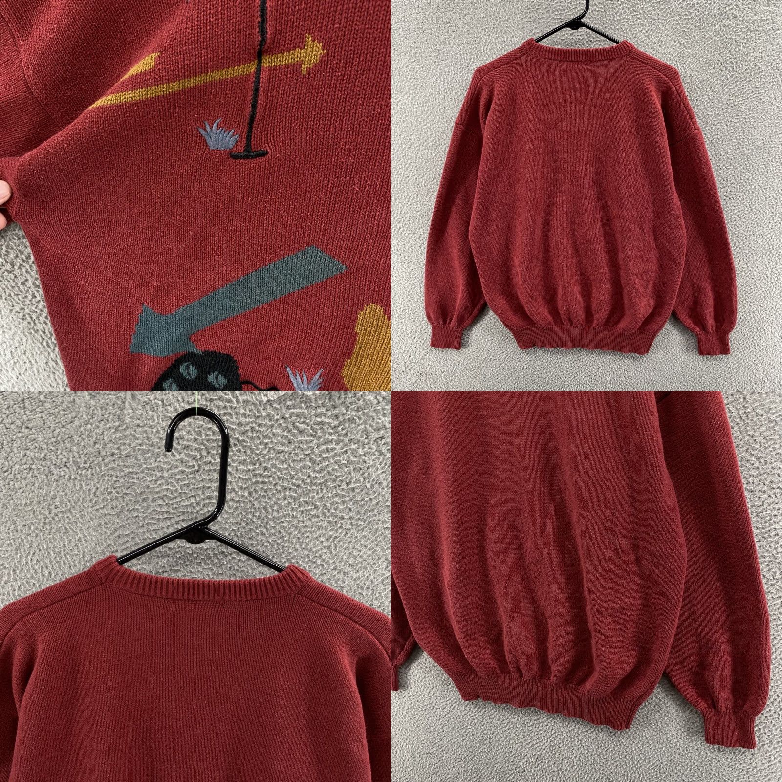 Izod VINTAGE Izod Sweater Large Red Pullover Crew Knit 90 Graphic Size US L / EU 52-54 / 3 - 7 Thumbnail