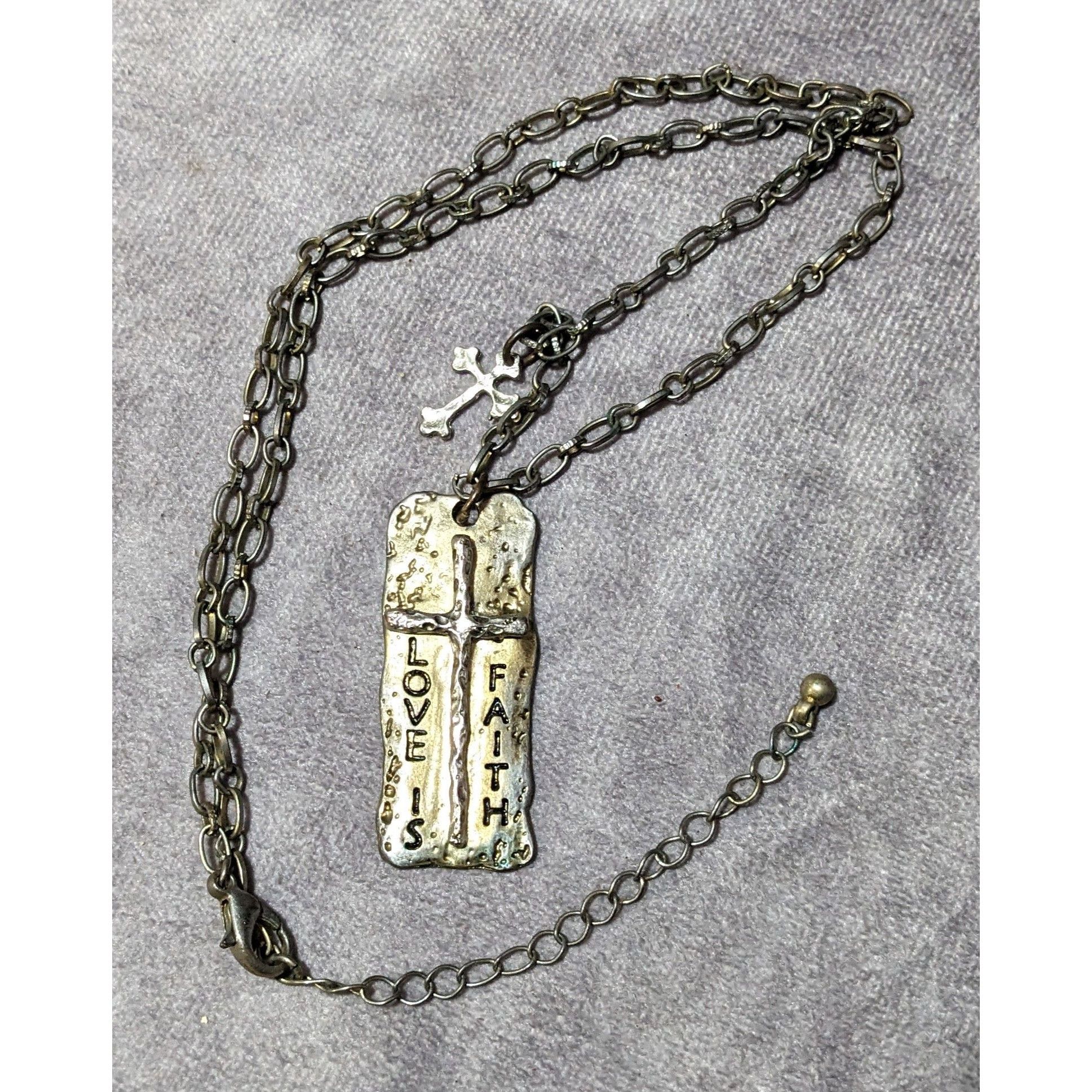 Other Love Is Faith Hammered Brutalist Pendant Necklace Size ONE SIZE - 15 Thumbnail