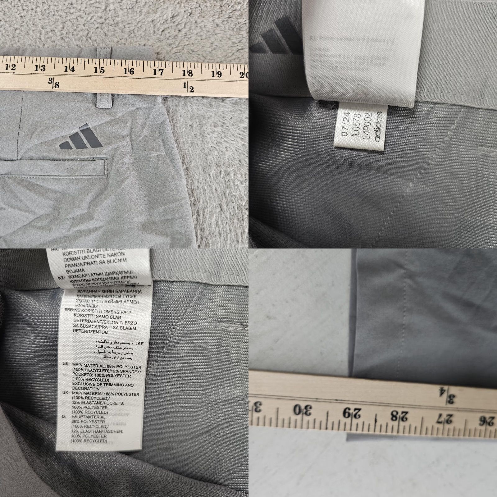 Adidas Adidas Pants Mens 32x30 Gray Golf Slim Tapered Stretch Performance Lightweight Size US 32 / EU 48 - 8 Thumbnail